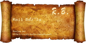 Reil Béla névjegykártya